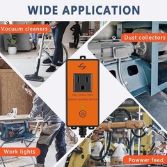Remote Control Vacuum Outlet Switch W/ Delay Function Dust Collectors Tools New