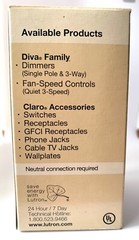 Lutron DVELV-300P-WH Diva 300W Single Pole Preset Light Dimmer