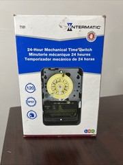 Intermatic T101 Mechanical Time Switch 24-Hour Dial Timer 120V 40A SPST Gray Box
