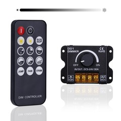 30A RF LED Dimmer, DC 5V 12V 24V, PWM Controller, Wireless, Knob, LED Strip