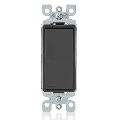 Leviton Decora Black Rocker Switch Wall Plate 15 Amp 120277 Volt AC Single Pole