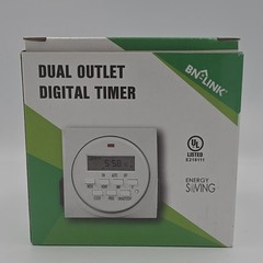 BN-LINK 7-Day Heavy Duty Digital Programmable Timer FD60-U6 Dual Outlet UL Open