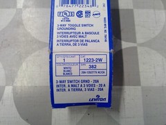 Leviton 1223-2W 20A 120-277V 3 Way Switch, White **Free Shipping**