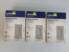 LEVITON DECORA+ Rocker Dimmer with Slide Bar R14-DSL06-1LG Gray Lot of 3 ~ NOS