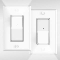 2 Pack Illuminated 3 Way Light Switch, Three Way Paddle Rocker Light Switch w…