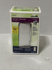 Leviton DSL06-1TW Rocker Dimmer with Slide Bar White & Almond Switchable Covers