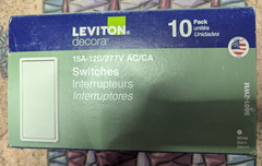 Leviton Decora 5601-2W 10 Pack 15A 120/277V White Light Rocker Switches New