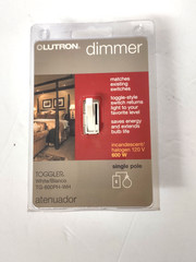 LUTRON DIMMER TOGGLER SWITCH SINGLE POLE WHITE TG-600PH-WH BRAND NEW 120v 600w