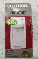 LUTRON CT-600PR-WH SKYLARK CONTOUR DIMMER 600W WHITE