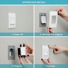 Simple Dimmer by , Slide Switch, 3-Way/4-Way/Single Pole, Neutral Wire Requir…