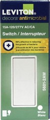 Leviton 15 Amp Decora Antimicrobical Wall Switch Single-Pole, No Size, White