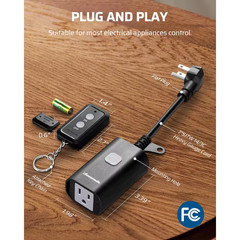 Outdoor Remote Control Outlet, 15A Wireless Remote Control Switch FCC Listed