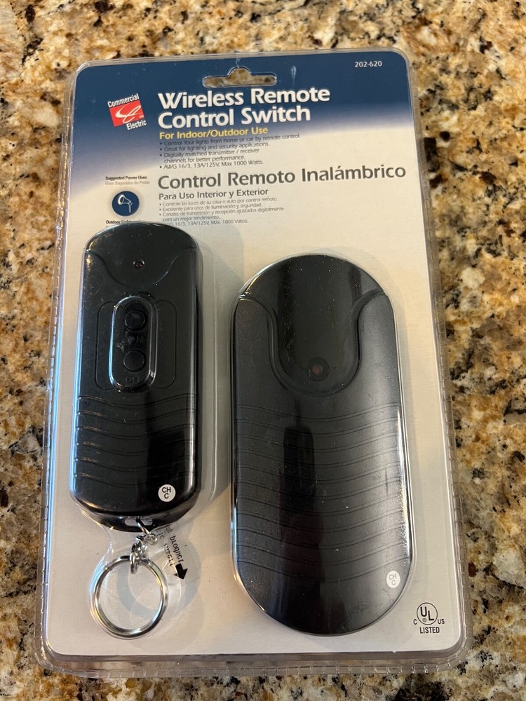 NWT Remote Control Wireless Switch Commercial Electric 202-620 INDOOR/OUTDOOR