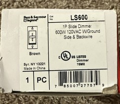 Legrand LS600-LA 600W Brown Color Slide & Backwire Dimmer 120V Brand New
