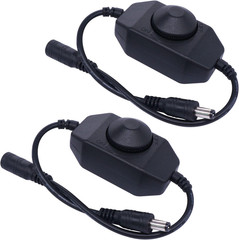 2Pcs DC12V-24V LED Strip Lights Dimmer Switch PWM Rotary Dimmer Controller Inlin