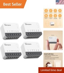 Compact Zigbee Smart Switch Module – 4-Pack Compatible with Alexa & Google Home