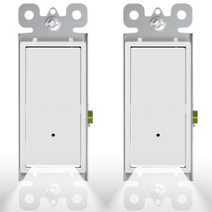 2Pack Illuminated Light Switch-Single Pole Wall Switch with Night Light, 15A 12