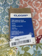 ELEGRP Decorator Double Rocker Light Switch, Two Single Pole Electrical