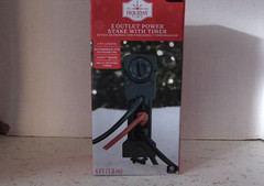 Outdoor 3-Outlet Power Stake with Timer Waterproof Construction Holiday Time