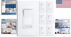 6 Pack Dimmer Light Switch, Single-Pole or 3-Way Slide Dimmer Switches for Le…