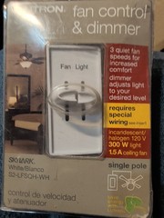 Lutron Fan Control And Light Dimmer White SQ-LFSQH-WH