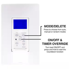 15 Amp In-Wall 3-Way Daylight Adjusting Digital Timer Switch with Screw Terminal