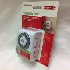 Polarized 2-Outlet Daily Timer Auto On/Off Christmas Lights-Westinghouse