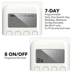 Indoor Digital Timer Outlet – Single Outlet 7 Day – 1 Outlet – 1-Pack