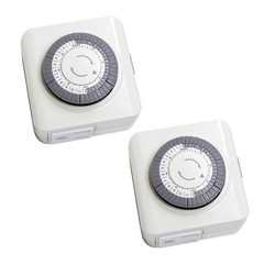 2 Pack 110-125V 3-Pin Mechanical Timer For Home Appliance 24-Hour Outlet Device