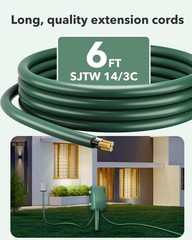 Outdoor Power Stake Timer Waterproof, 24-Hour Mechanical Timer with 6 Grounde…