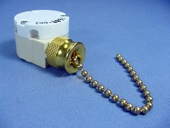 Leviton 1689 Canopy Pull Chain Rotary Appliance Switch 3-Speed 2-Circuit Brass