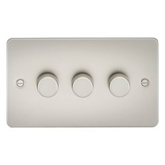 Knightsbridge FP2193PL Dual Voltage LED Dimmer 3 Gang 200W Wide Plate