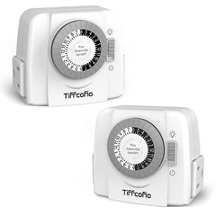 Indoor Mechanical Light Timer 3 Prong Plug In Outlet Timer 2 Grounded Outlets Fo