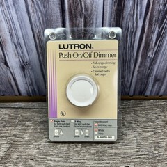 Lutron White Push On Off Light Dimmer 600 Watts D600PH-WH Single Pole