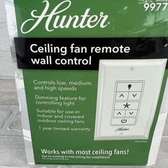 Hunter Ceiling Fan Remote Wall Control Dimming Feature White Model #99771 New