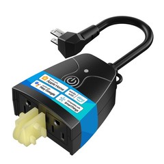 Outdoor Smart Plug Compatible with Apple HomeKit, Siri, Alexa, Google Assista…