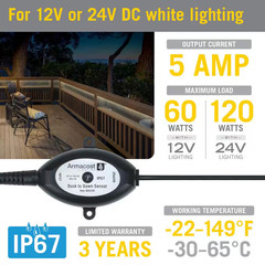 Dusk to Dawn Outdoor Photocell Sensor No Touch Light Switch Black 504220