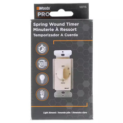 20-Amp 30-Minute In-Wall Spring Wound Countdown Timer Switch, Almond