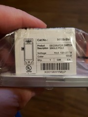 Decorator Switch Single Pole 15A 120-277V – Enerlites 91150 Silver Wallplate