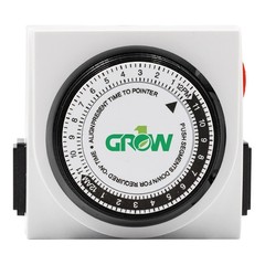 Grow1 Dual Outlet Mechanical Timer 24 Hour Hydroponics Grow Light Timers