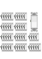 50 Pack Cml Decorator Wall Light Switch Single Pole Switch 15a 120/277v