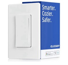 ELEGRP Smart Dimmer Light Switch DTR10, Single Pole Setup, 2.4GHz Wi-Fi