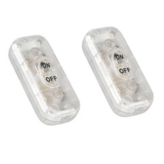 Helunsi Inline Switch 2 Pcs, Clear Lamp Cord Button in Line Switch, Rated 6A 250