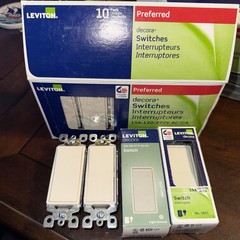 Lot Of 14 Leviton Decora Switch 5601-2TS Light Almond 15A-120/277V AC/CA