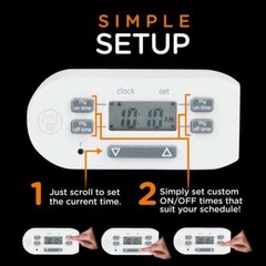 myTouchSmart Indoor Simple Set Plug-In Digital Timer Bar Programmable (2-Pack)