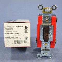 Cooper Arrow Hart Brown INDUSTRIAL 3-Way Toggle Wall Light Switch 20A AH1223B