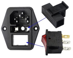 10A 250V AC Rocker Switch Power Socket 3 Pin IEC320 C14 Inlet Module Plug Fus…