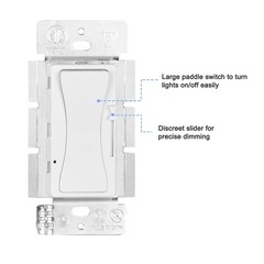 1 PCS White 12V24V DC PWM LED Slide Dimmer Switch For Single Color Strip Light
