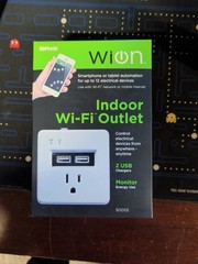 Woods 15‑amp Wion Indoor Plug‑in Wi‑fi Wireless Smart Switch 2-USB Charging