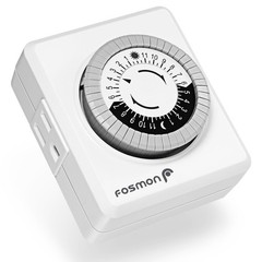 Fosmon 24-Hour Dual Timers Outlets for Electrical Outlets, Plug in White
